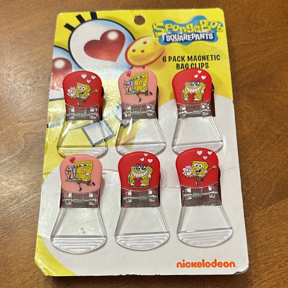Nickelodeon SpongeBob SquarePants Valentine’s Magnetic Bag Clips 6